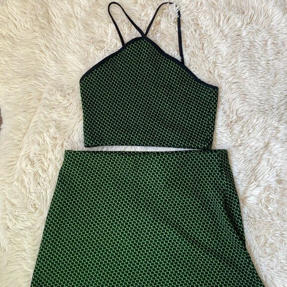 Zara Jacquard Print Halter Neck Top Mini Skirt Set - Picture 1 of 8